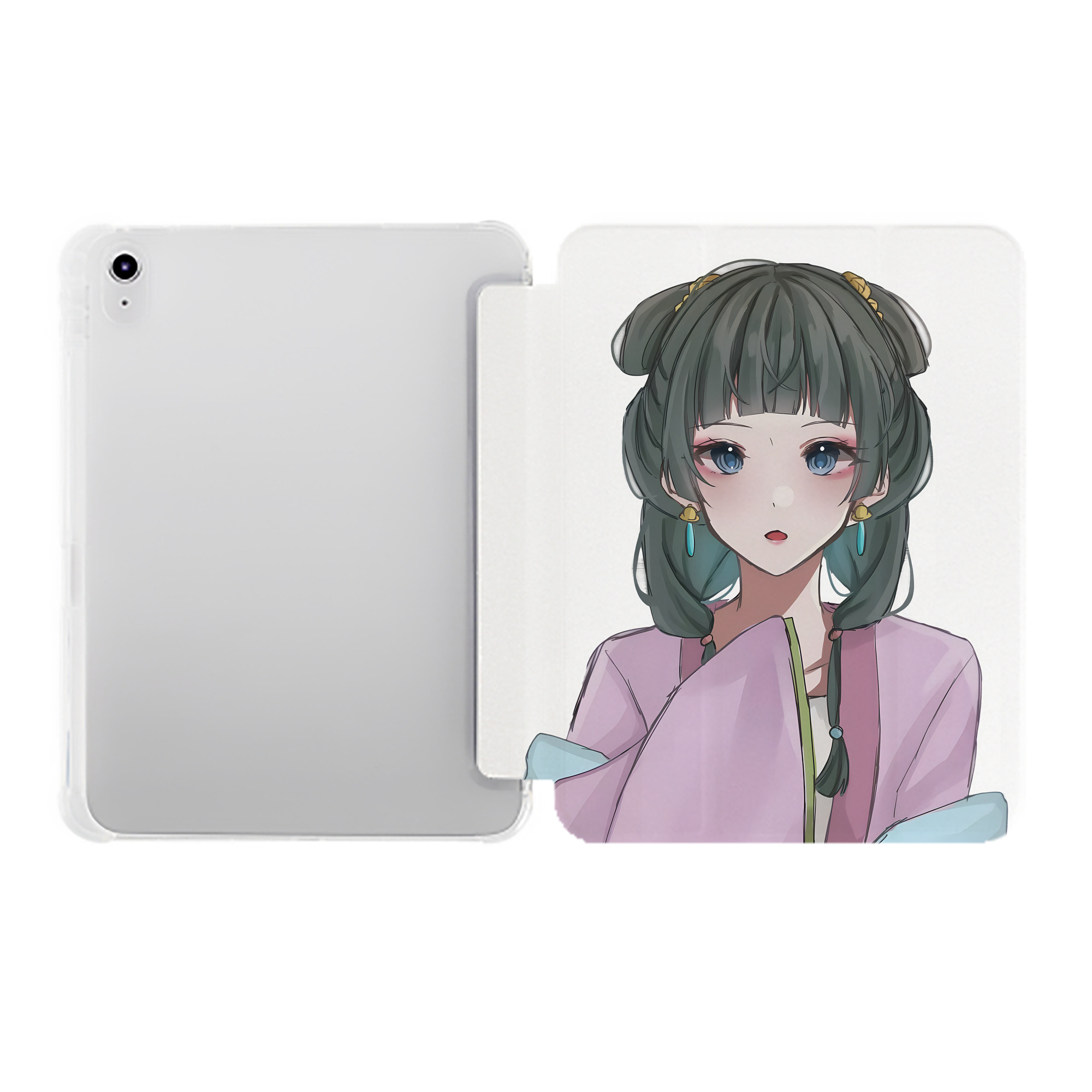 （画像用） 薬屋のひとりごと The Apothecary Diaries IPad ケース ペン収納付き 三つ折りスタンド PUレザー×シリコン 対応機種9.5/10.5/10.9インチ